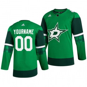 Dallas Stars Personalizado Adidas 2019-2020 St. Patrick's Day Authentic Shirt - Mannen